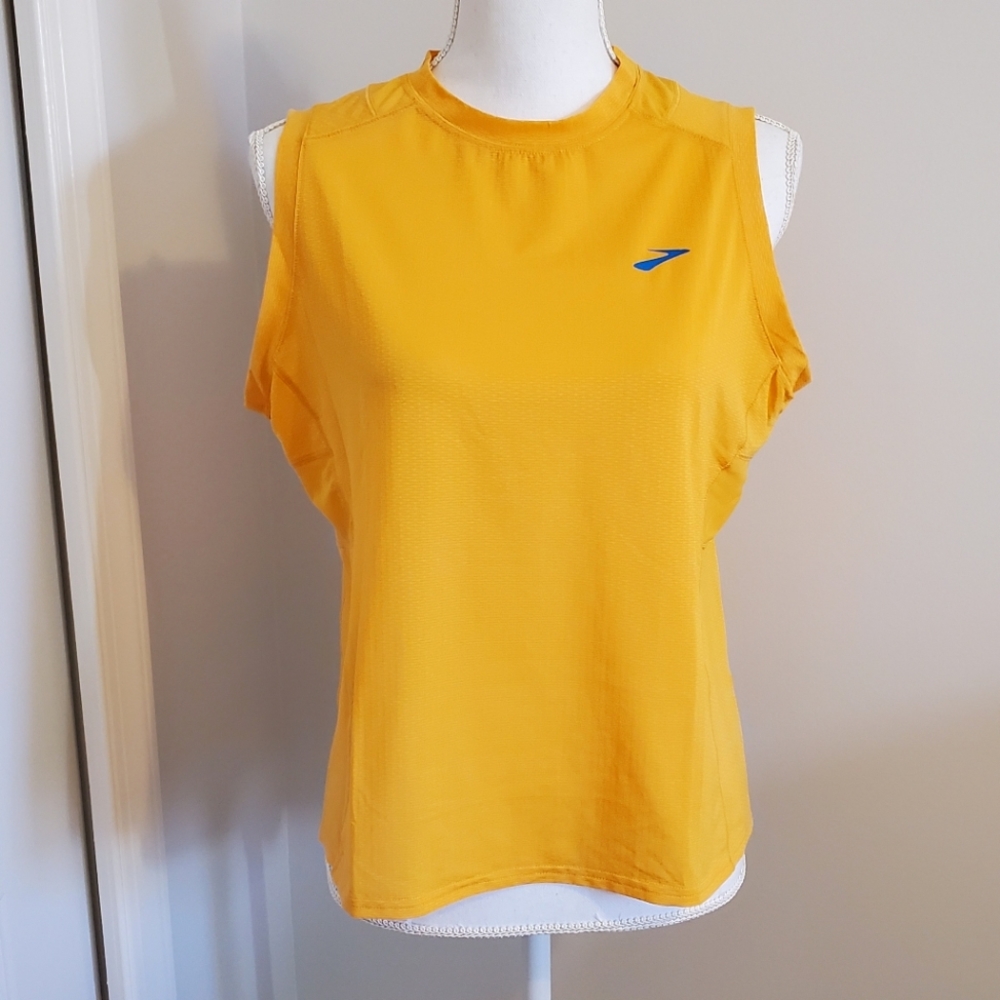 Brooks Atmosphere Sleeveless Run Tank - Saffron Gold Large